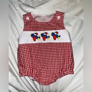 2T Baby Bubble - Red Checkered w/ Planes